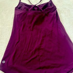 Burgundy Lululemon yoga shirt